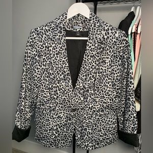 WHMB Leopard print Blazer with peplum back